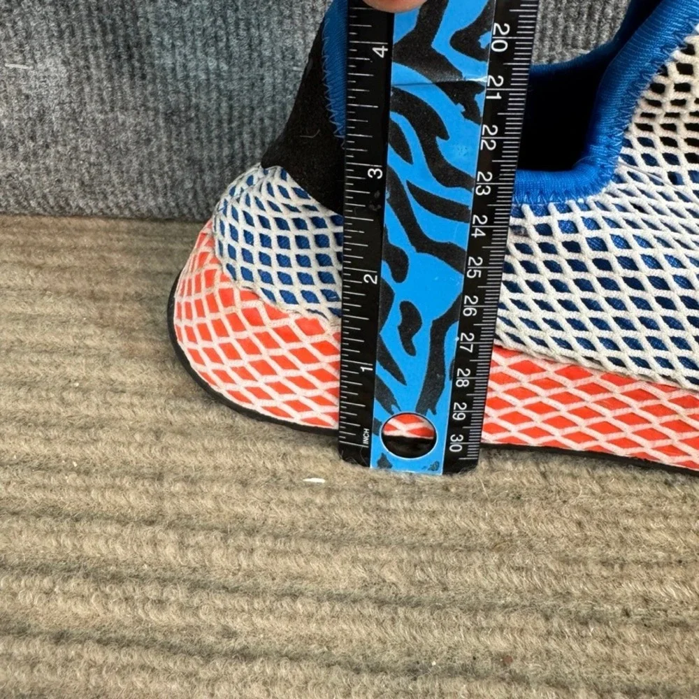 Adidas Deerupt Runner Blue White Solar Red Mesh Slip On Sneakers B41767 Size 11
